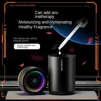 280ML Car Humidifier – Silent Aroma Diffuser with Colorful Lights & Large Mist Output