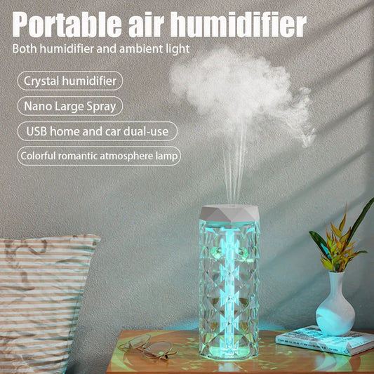 400ML USB Air Humidifier – Aroma Diffuser & Essential Oil Mist Maker with RGB Light for Home & Car