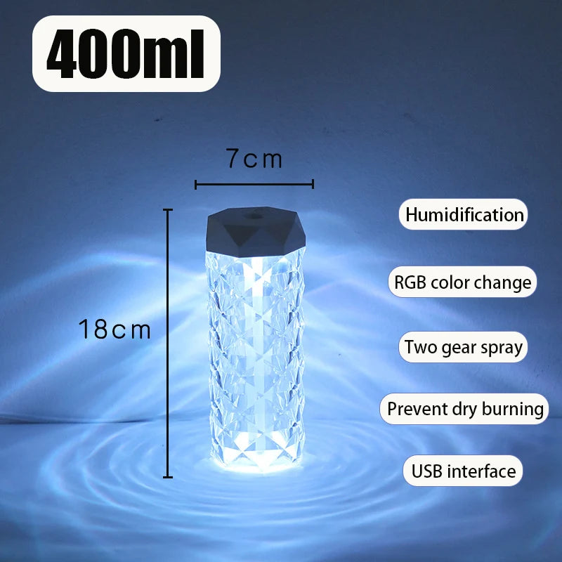 400ML USB Air Humidifier – Aroma Diffuser & Essential Oil Mist Maker with RGB Light for Home & Car
