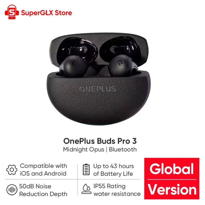 100% New Oneplus Buds Pro 3 Global Version TWS Bluetooth Earphone 50dB Active Noise Canceling 43h Battery Life For Oneplus12 12R