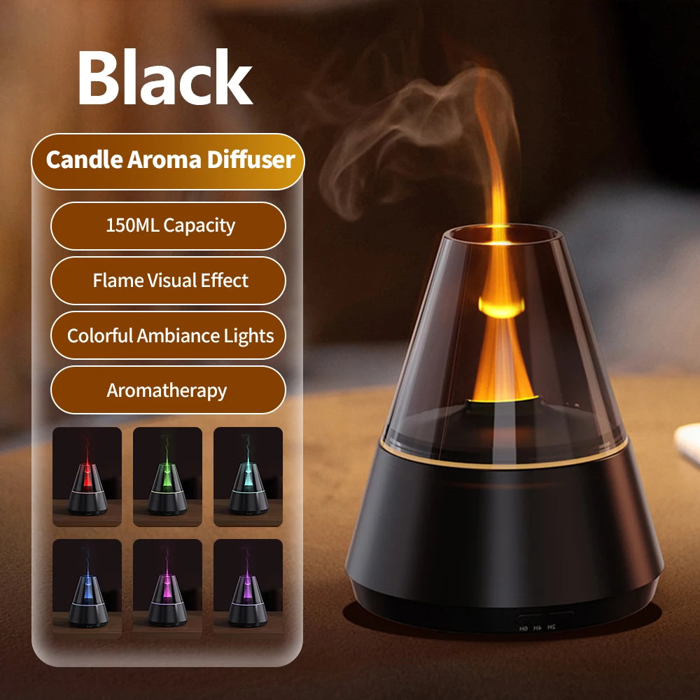 Bonfire Flame Aroma Diffuser – Ultrasonic Cool Mist Humidifier with LED Essential Oil Lamp