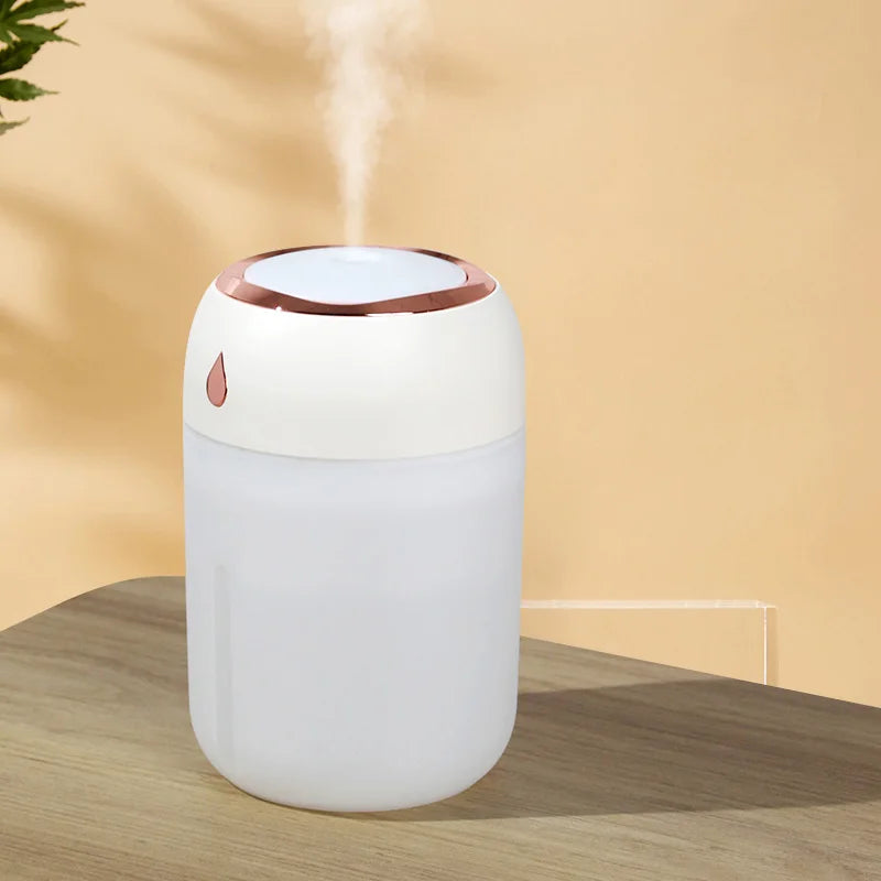 330ML Portable USB Air Humidifier – Mini Aroma Diffuser with LED Cool Light for Home, Car & Plants