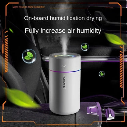 280ML Car Humidifier – Silent Aroma Diffuser with Colorful Lights & Large Mist Output