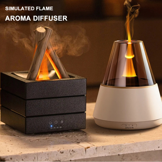 Bonfire Flame Aroma Diffuser – Ultrasonic Cool Mist Humidifier with LED Essential Oil Lamp