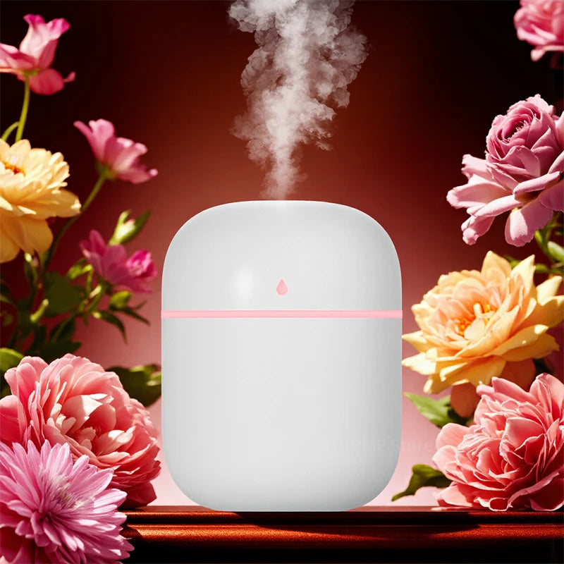 220ML Cool Mist Humidifier – Silent Diffuser & Night Light for Home or Car
