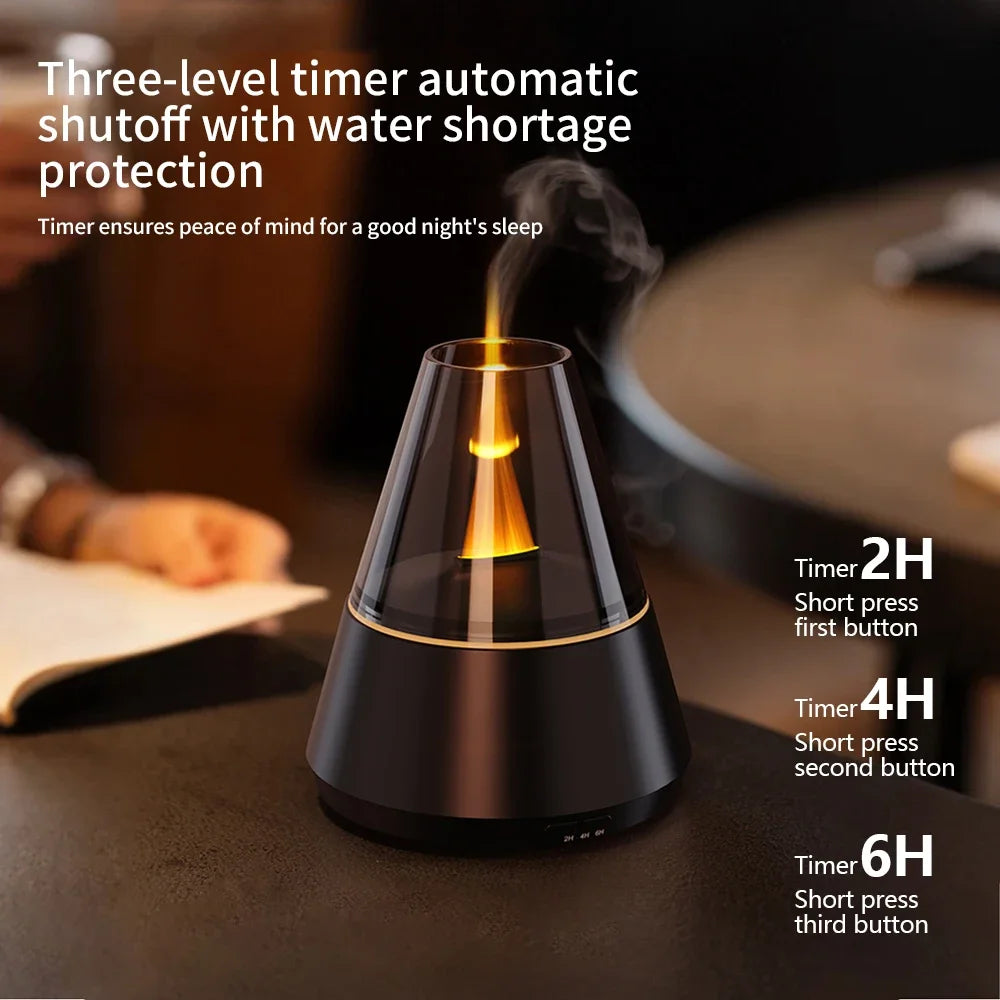 Bonfire Flame Aroma Diffuser – Ultrasonic Cool Mist Humidifier with LED Essential Oil Lamp