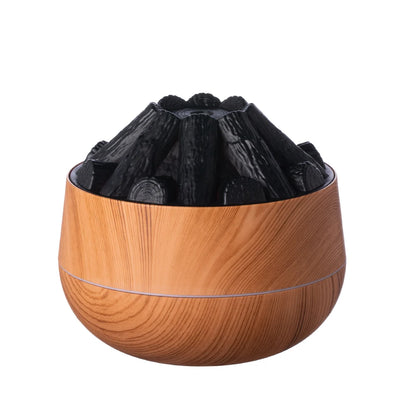 300ML Charcoal Flame Aroma Diffuser – Ultrasonic Humidifier with Night Light for Bedroom & Office
