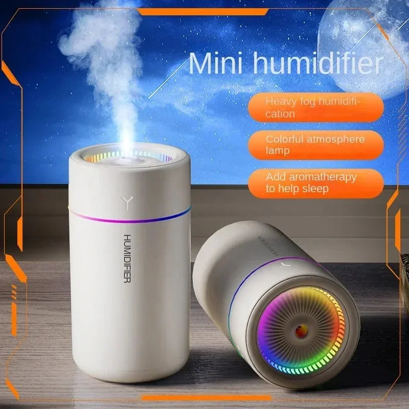 280ML Car Humidifier – Silent Aroma Diffuser with Colorful Lights & Large Mist Output