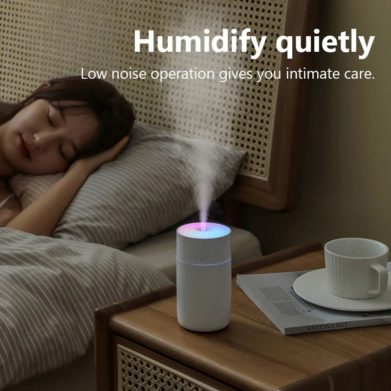 230ML Wireless Portable Humidifier – USB Rechargeable Mini Aroma Diffuser with Colorful Lights for Home & Car