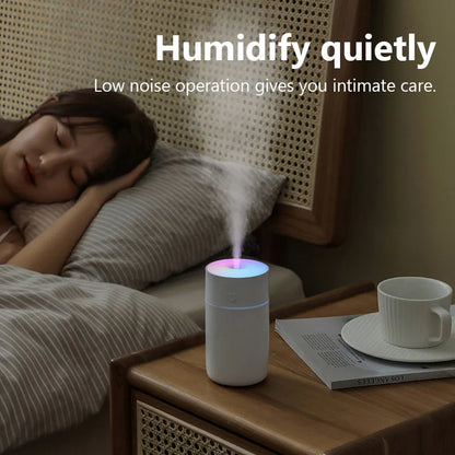 230ML Wireless Portable Humidifier – USB Rechargeable Mini Aroma Diffuser with Colorful Lights for Home & Car