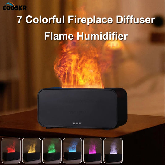 120ML 7-Color Flame Aroma Diffuser – Humidifier with Timer for Home, Bedroom & Office