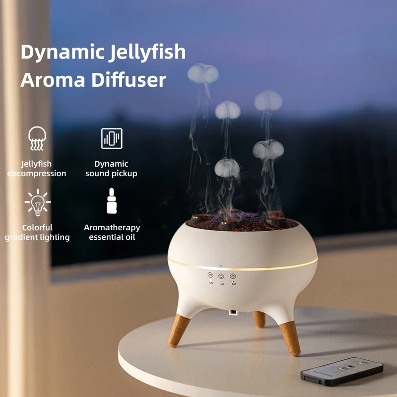 250ML Jellyfish Aroma Diffuser – Ultrasonic Humidifier with Aromatherapy & Remote Control
