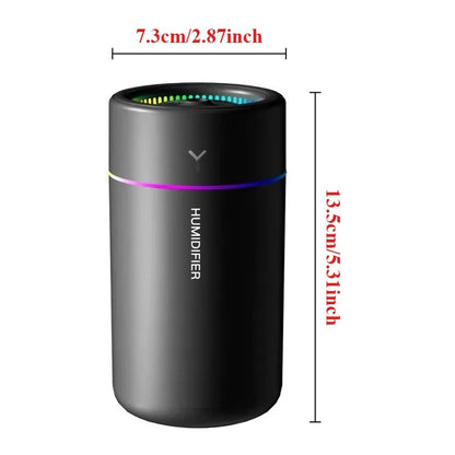 280ML Car Humidifier – Silent Aroma Diffuser with Colorful Lights & Large Mist Output
