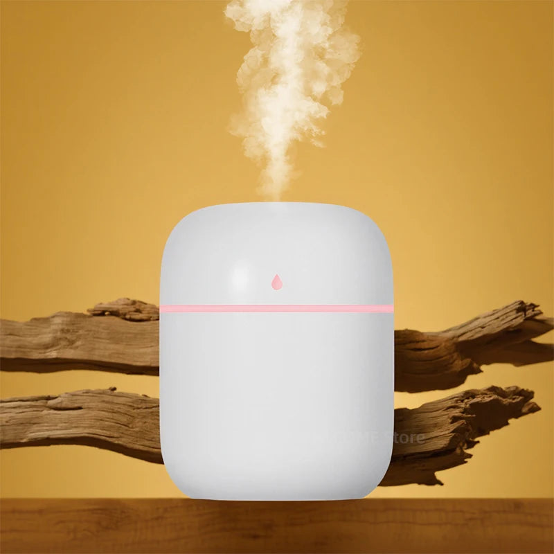 220ML Cool Mist Humidifier – Silent Diffuser & Night Light for Home or Car