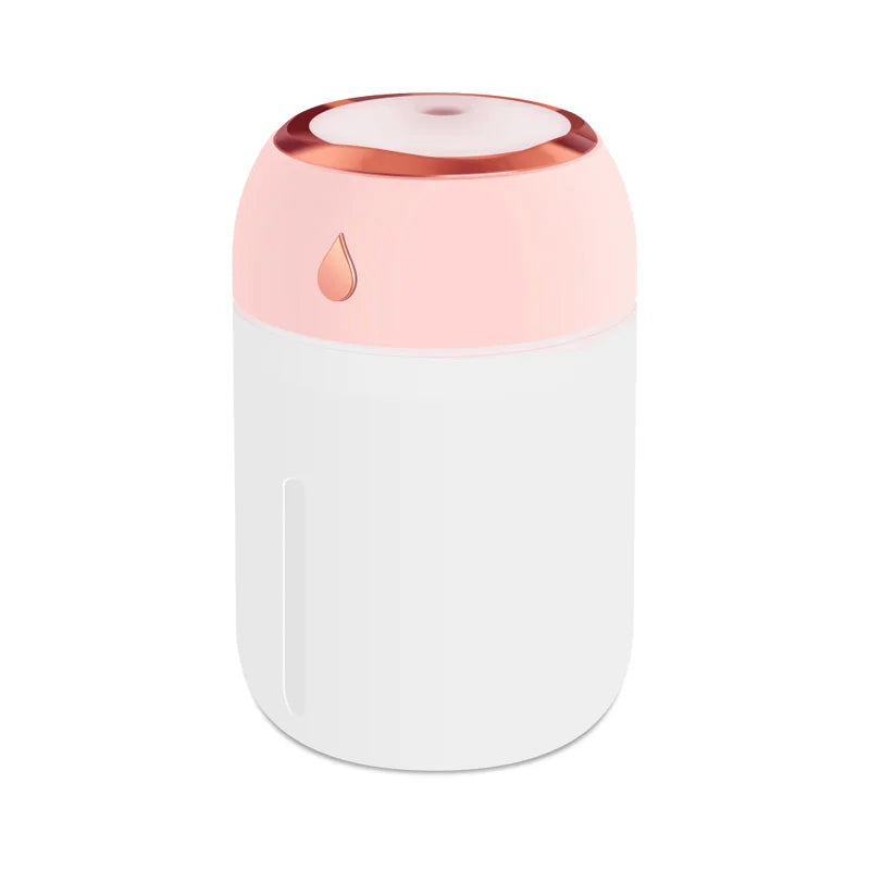 330ML Portable USB Air Humidifier – Mini Aroma Diffuser with LED Cool Light for Home, Car & Plants